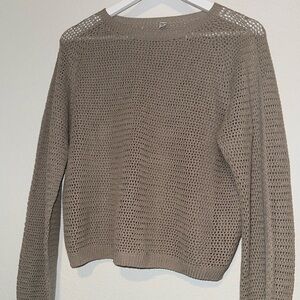 Women's Taupe Knit Sweater - Uniqlo
